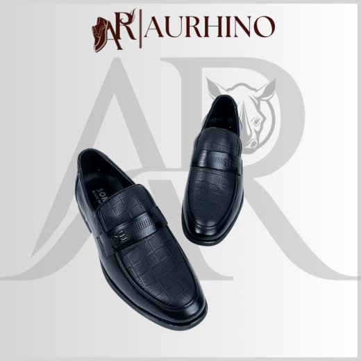 Giày Lười Penny Loafer Đen AURHINO